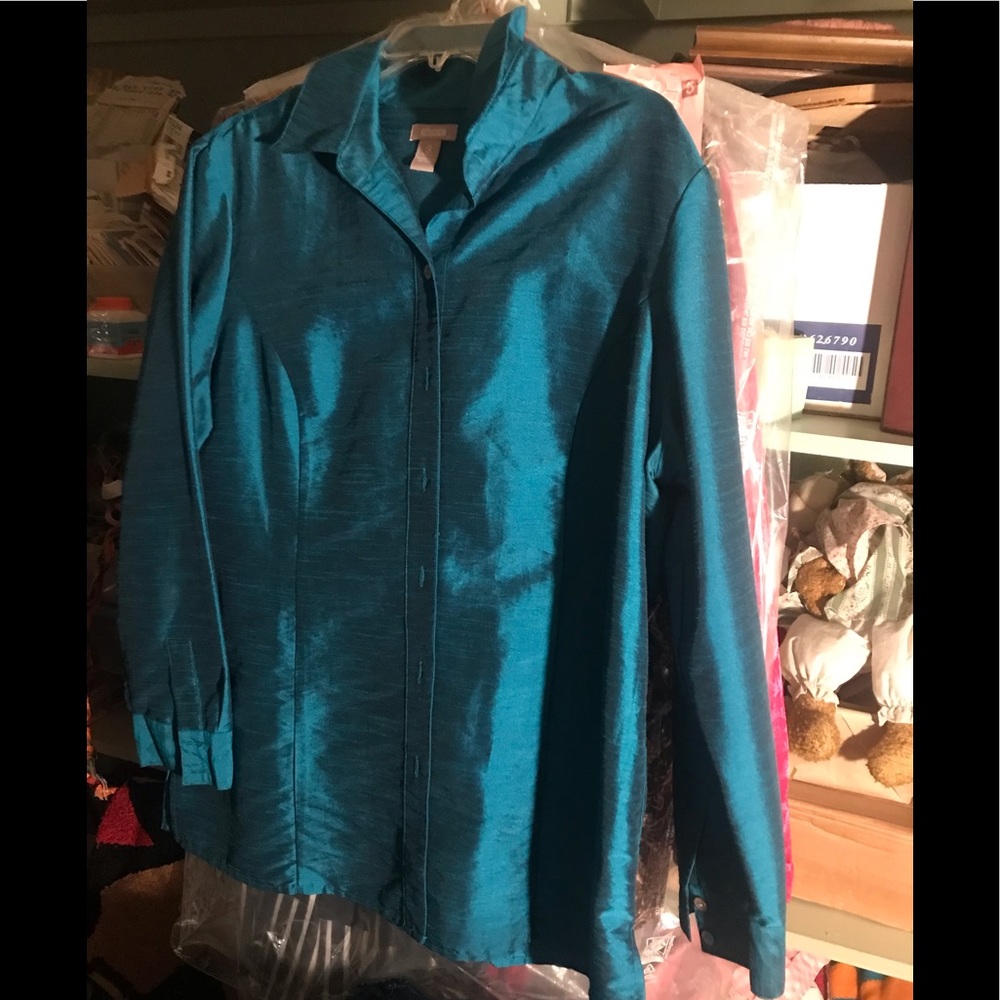 Chico’s Turquoise Blouse Size 3